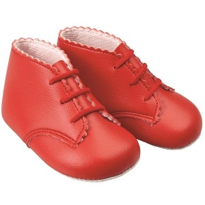 Baby Girls Red Matt Lace Up Baypods Pram Boots